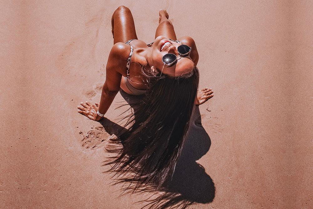 Self Tan Girl On The Beach